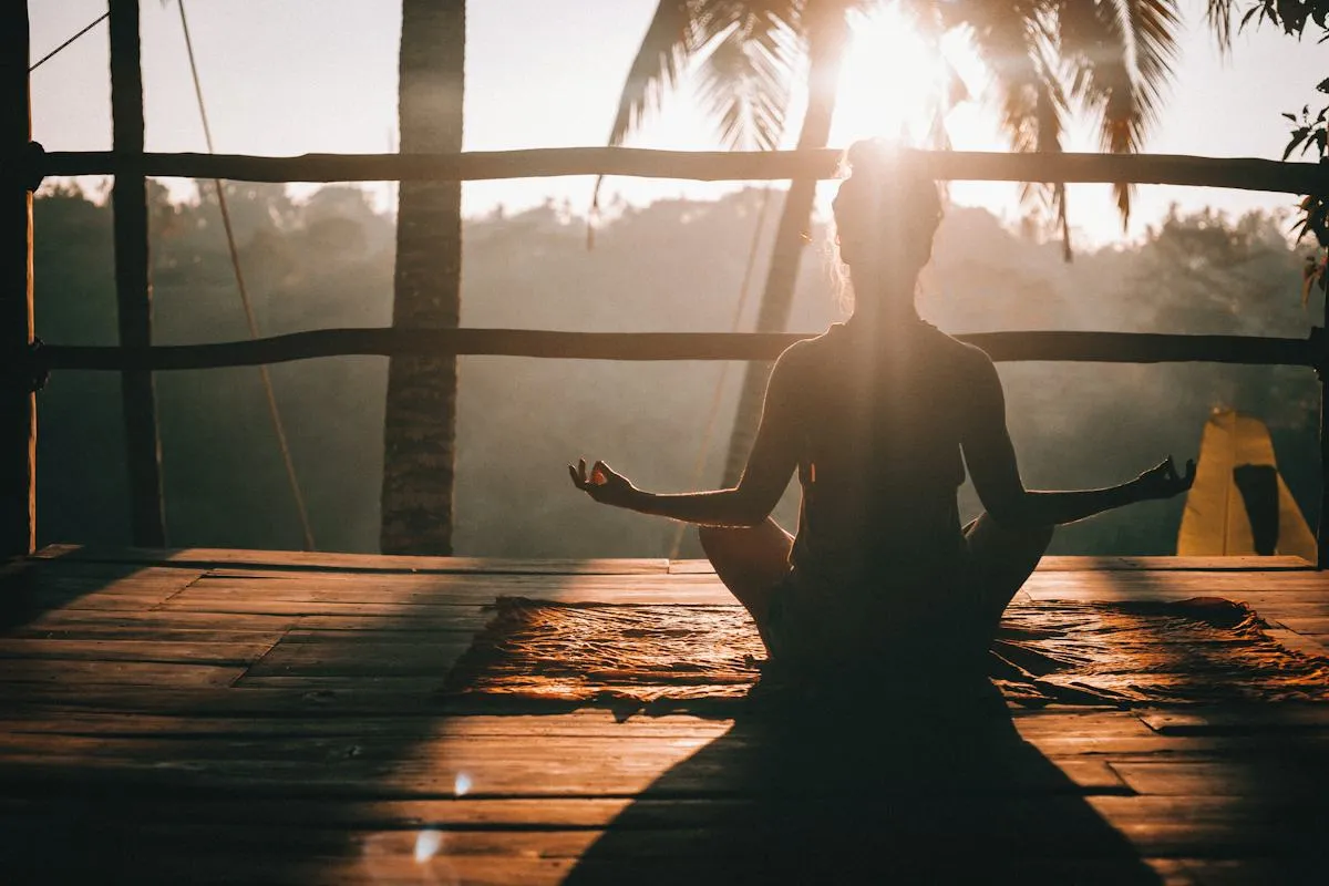 Mindful relaxation setting with natural light